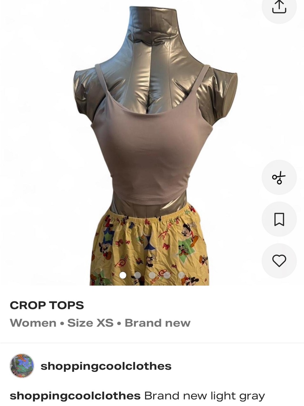 Light Gray Women’s Cropped Tank Top - Minimal Slim Fit